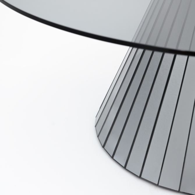 Çağdaş Salon için Modern Aynalı Daireli Cam Kahve Masası 64x64 3