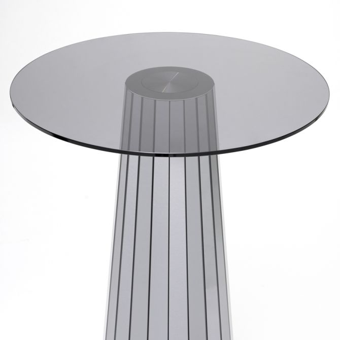 Çağdaş Salon için Modern Aynalı Daireli Cam Kahve Masası 64x64 8
