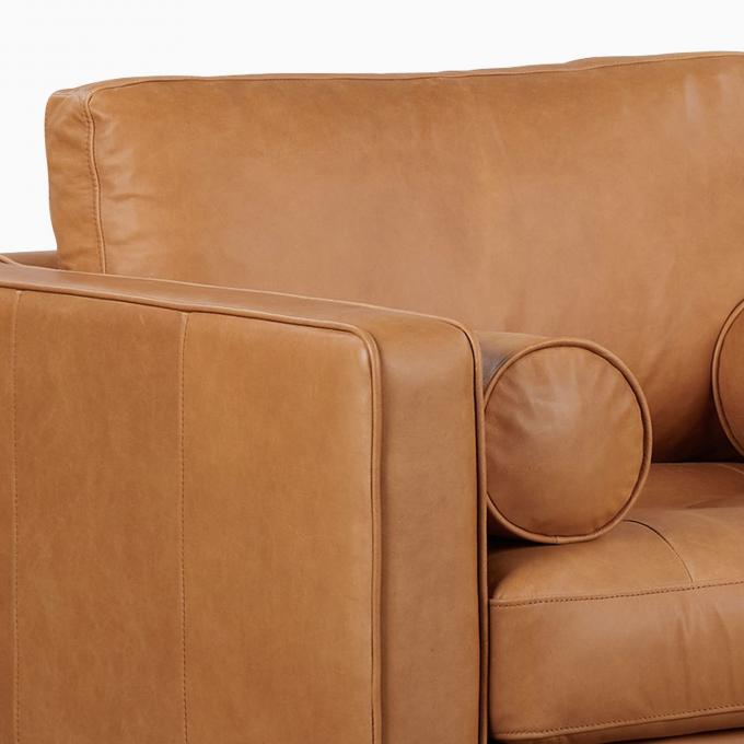Modern Kadife Kol Deri Sandalye Ottoman tabure ile Lounge Sandalye 1