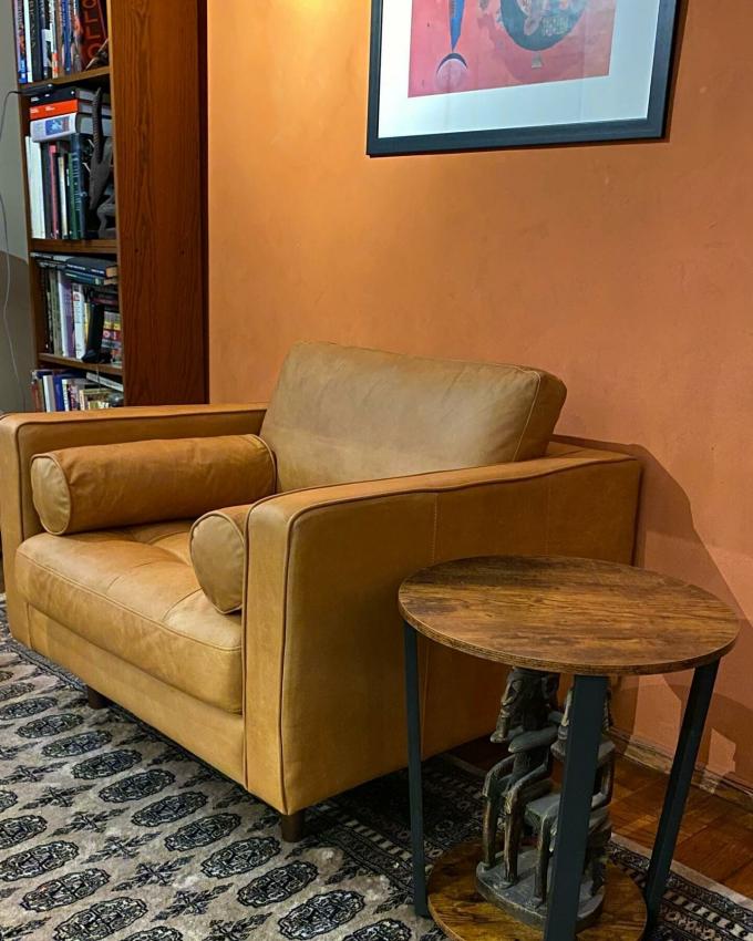 Modern Kadife Kol Deri Sandalye Ottoman tabure ile Lounge Sandalye 8
