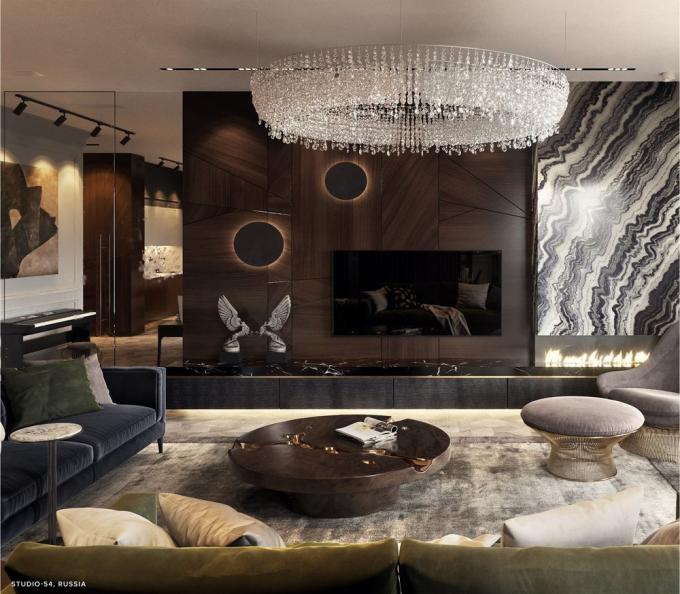 Siyah Modern Kahve Masası Yuvarlak Mermer Üstü Salon Dekoru için İskandinav 16