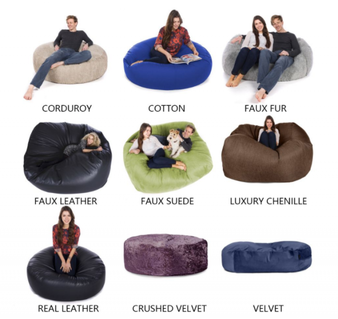 Dışarıdaki 7ft Giant Bean Bag Lounge Sandalye Yumuşak Sahte Kürk Kumaş EPS Doldur 3