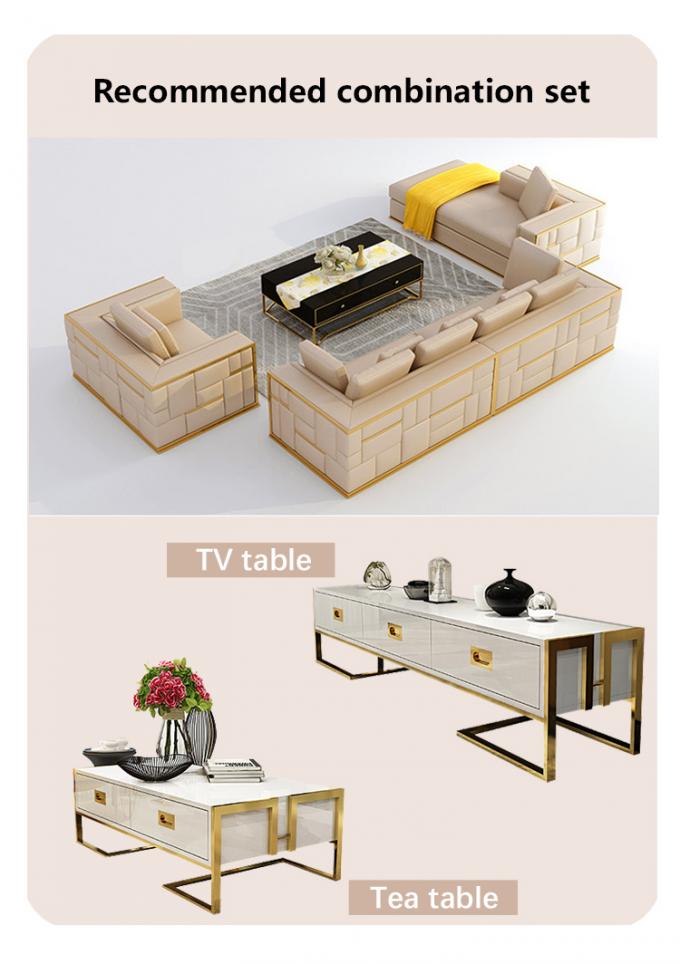 Teak Katı Ahşap 7 kişilik Kanepe Set Modüler Lounge Deri Taşlı 9