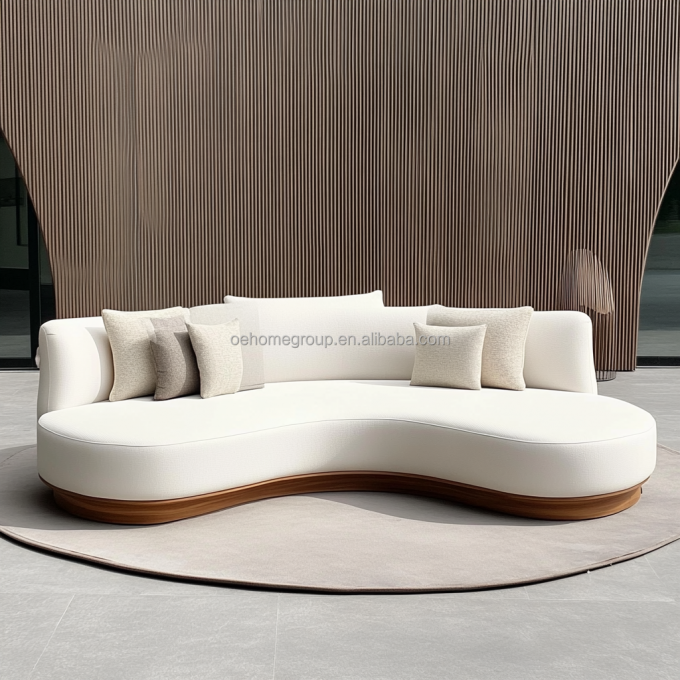Eğri Modüler Düğüm Kumaş Dekor Sofa Konforlu Bölümlü Zemin Köşe Sofa Mobilya Modern Oturma Odası Seti 2