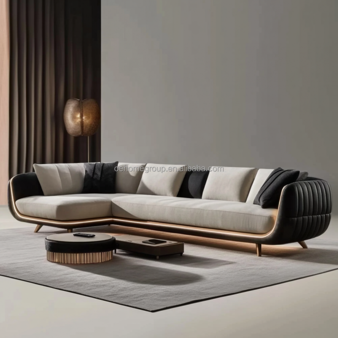 Modern döşenmiş 2 3 kişilik kanepe Işık Lüks oturma odası Lounge Loveseat Kanepeler Deri Kanepe Seti Mobilya 5