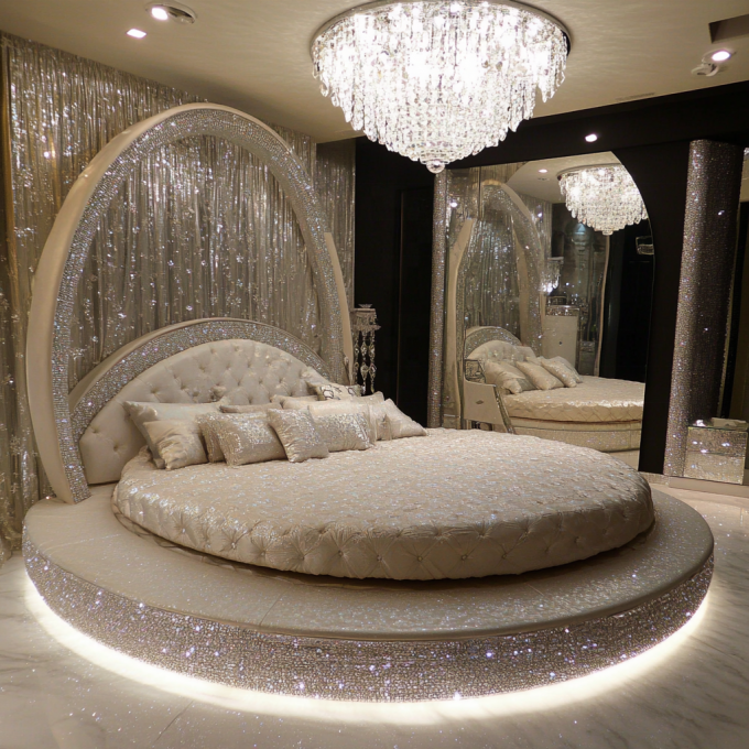 Queen Size Aynalı Modern Tarzı Yatak Seti Modern Aynalı Yatak Oda Mobilyaları En Son Aynalı Tasarımla 1