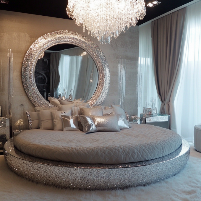 Queen Size Aynalı Modern Tarzı Yatak Seti Modern Aynalı Yatak Oda Mobilyaları En Son Aynalı Tasarımla 5