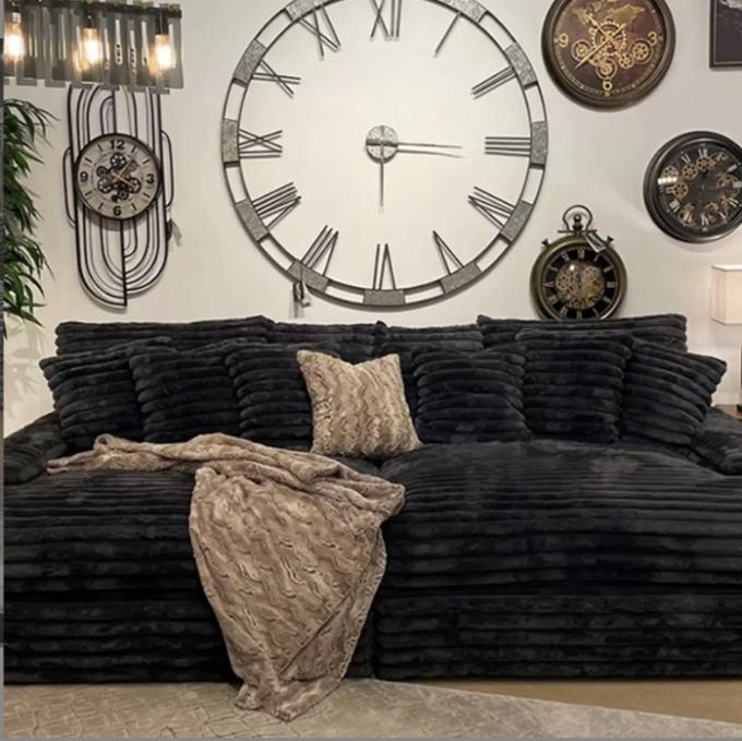 Modern Kadife Kumaş Şezlong İkili Kanepe Seti Kapıdan Kapıya Sinema Yataklı Çağdaş Oturma Odası İçin 1