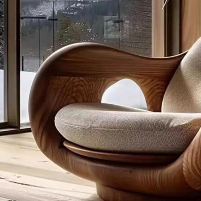 Otel Çekiliş Tipi 1 İtalyan tarzı Katı Ahşap Tek Kanepe Sandalye Yaratıcı Convertible Birinci Sınıf Kabin Log Tasarımı 5