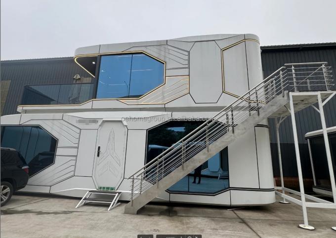 Modüler 7 Lüks Prefabrik Çelik Akıllı Küçük Uzay Kapsül Ev Prefabrik Kapsül Oda Otel Kapsül Ev Dış Mekan 15