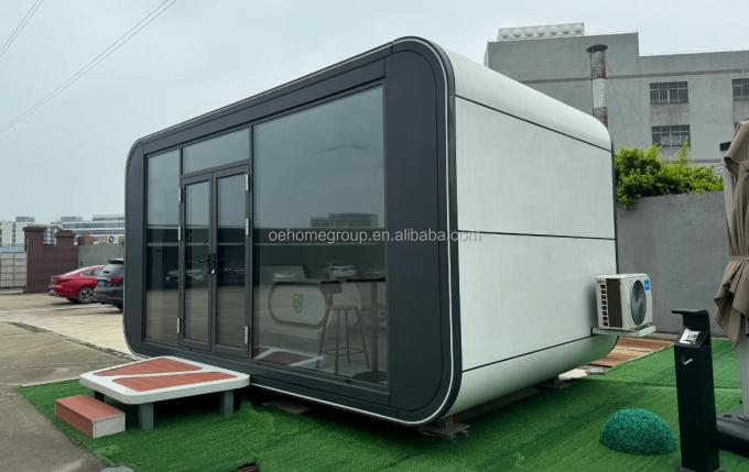Modüler 7 Lüks Prefabrik Çelik Akıllı Küçük Uzay Kapsül Ev Prefabrik Kapsül Oda Otel Kapsül Ev Dış Mekan 20
