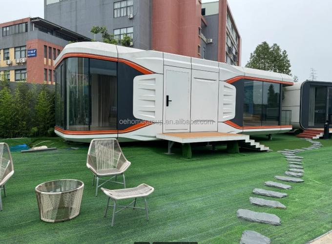 Modüler 7 Lüks Prefabrik Çelik Akıllı Küçük Uzay Kapsül Ev Prefabrik Kapsül Oda Otel Kapsül Ev Dış Mekan 21