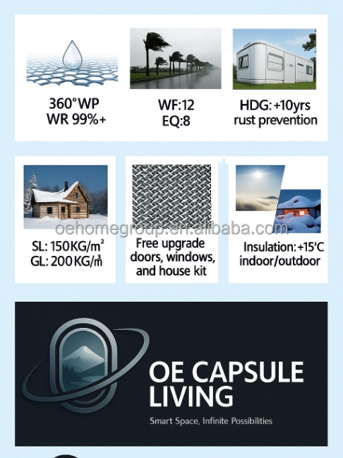 Modüler 7 Lüks Prefabrik Çelik Akıllı Küçük Uzay Kapsül Ev Prefabrik Kapsül Oda Otel Kapsül Ev Dış Mekan 28