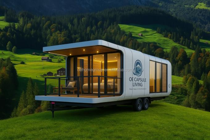 Modüler 7 Lüks Prefabrik Çelik Akıllı Küçük Uzay Kapsül Ev Prefabrik Kapsül Oda Otel Kapsül Ev Dış Mekan 6