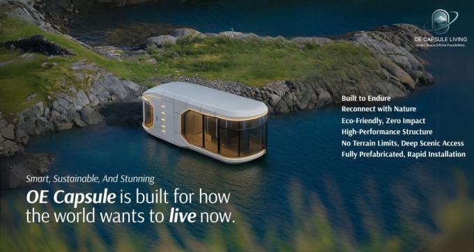 Lüks yatak odası oturma odası Modern Prefab Akıllı Küçük Uzay Kapsülü Mobil Modüler Konteyner Kapsül Evi Otel 0