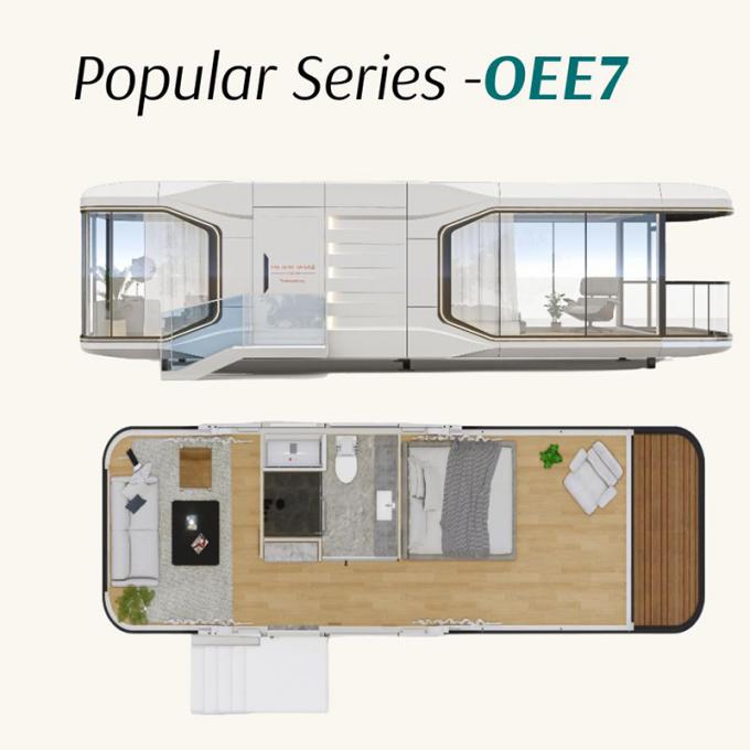 Lüks yatak odası oturma odası Modern Prefab Akıllı Küçük Uzay Kapsülü Mobil Modüler Konteyner Kapsül Evi Otel 2