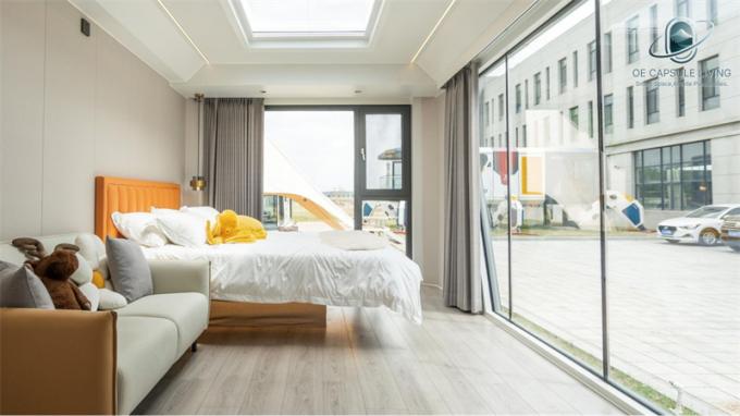 Lüks yatak odası oturma odası Modern Prefab Akıllı Küçük Uzay Kapsülü Mobil Modüler Konteyner Kapsül Evi Otel 5
