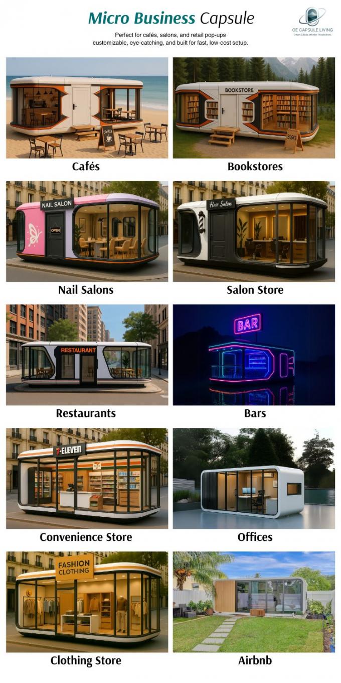 Lüks yatak odası oturma odası Modern Prefab Akıllı Küçük Uzay Kapsülü Mobil Modüler Konteyner Kapsül Evi Otel 23