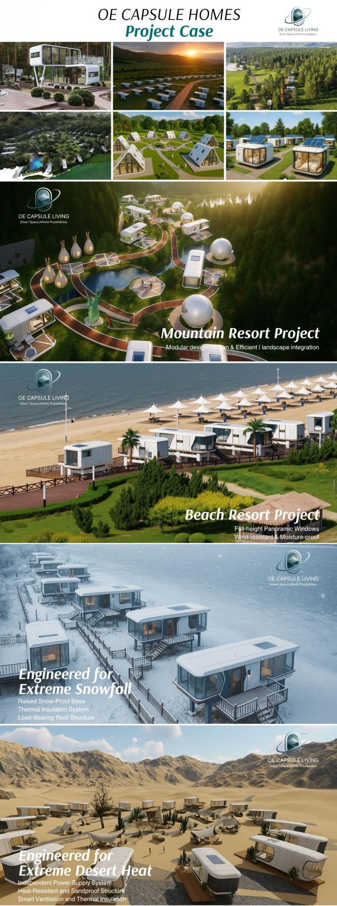 Lüks yatak odası oturma odası Modern Prefab Akıllı Küçük Uzay Kapsülü Mobil Modüler Konteyner Kapsül Evi Otel 25