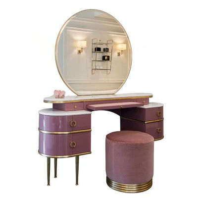 Yatak odası ışıkları Küçük Vanity Desk Pembe Masa Taş Plaid Tasarımı ile