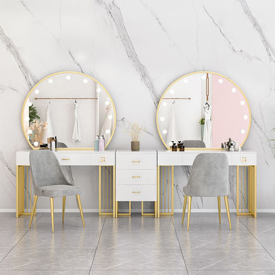 Nordic Standing Hollywood Mirror And Desk Dressing Table With Drawers (İsveç'te ayakta duran Hollywood aynası ve masaüstü soyunma masası çekmecelerle)