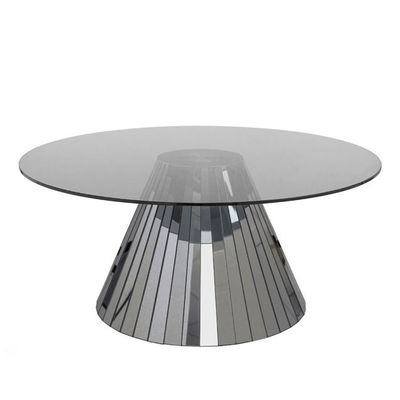 Çağdaş Salon için Modern Aynalı Daireli Cam Kahve Masası 64x64