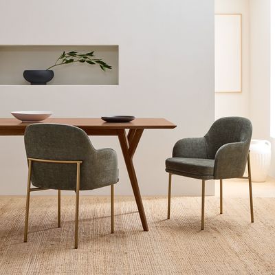Paslanmaz Çelik Çerçeve Döşeme Sandalyeleri Kadife Çağdaş Dinette Setleri