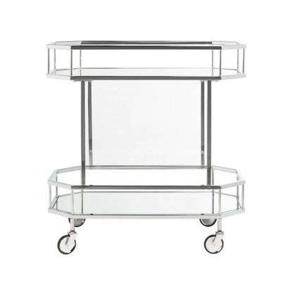 Düğün Catering Minimalist Bar Servis Arabası Metal Cam Çay Şarap Servis Arabası