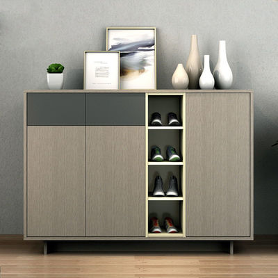 Plywood Slim Ahşap Ayakkabı Dolabı Rack Depolama Modern Ev Mobilyaları 3 Kat