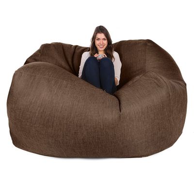 Dışarıdaki 7ft Giant Bean Bag Lounge Sandalye Yumuşak Sahte Kürk Kumaş EPS Doldur