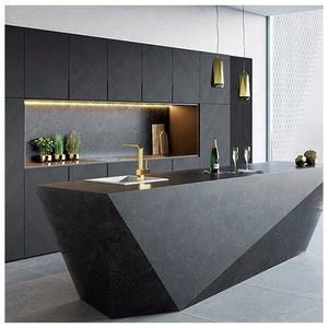 Melamine karton önceden yapılmış mutfak dolapları modüler cam