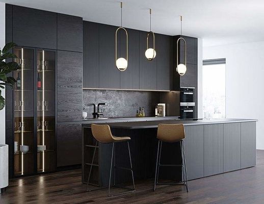 Modern Alüminyum Köşe Mutfak Pantry Dolabı Melamine Dolaplar