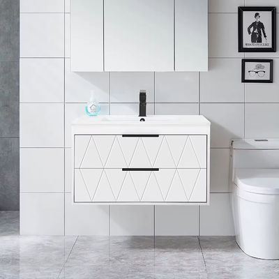 Özel Beyaz Yüzen Banyo Lavabo Vanity Birimi 500mm
