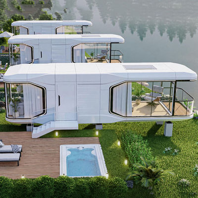 Lüks yatak odası oturma odası Modern Prefab Akıllı Küçük Uzay Kapsülü Mobil Modüler Konteyner Kapsül Evi Otel