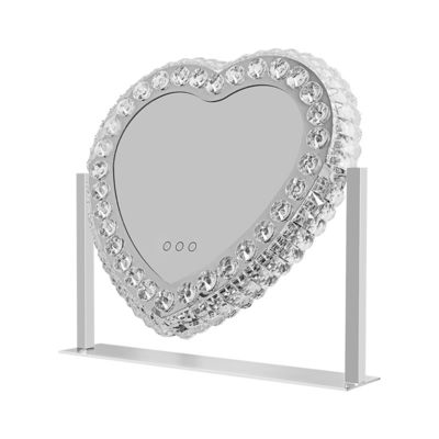 Kalp Kristal Vanity Mirror Led Büyütücü Mirror ODM