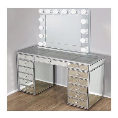 Yatak Odası Ahşap Hollywood Aynası ve Vanity Dolap Masası Işıklı