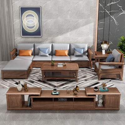 Teak Katı Ahşap 7 kişilik Kanepe Set Modüler Lounge Deri Taşlı