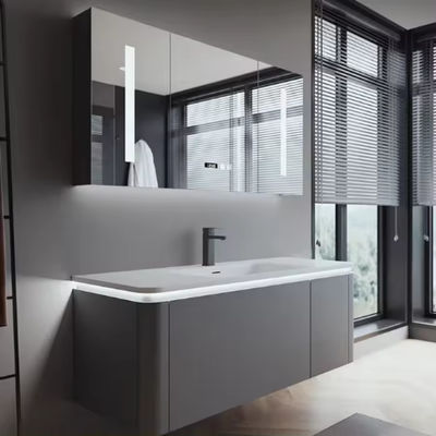 Özel Duvarlı Banyo Dolabı 60 Inch Vanity Tek Lavabo