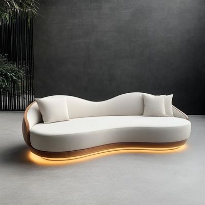 Eğri Modüler Düğüm Kumaş Dekor Sofa Konforlu Bölümlü Zemin Köşe Sofa Mobilya Modern Oturma Odası Seti
