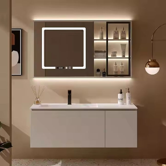 Modern Dikdörtgen Lavabo Vanity Birim Kabine Banyo Tuvalet için Kombo 0