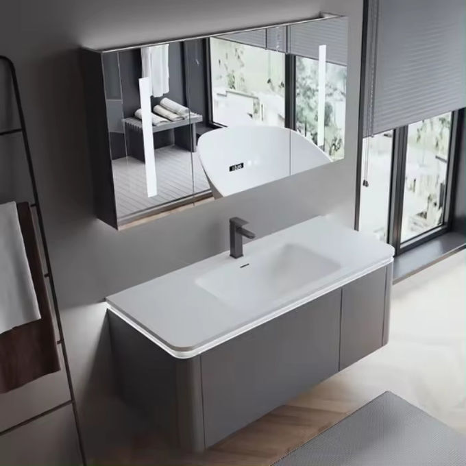 Özel Duvarlı Banyo Dolabı 60 Inch Vanity Tek Lavabo 0
