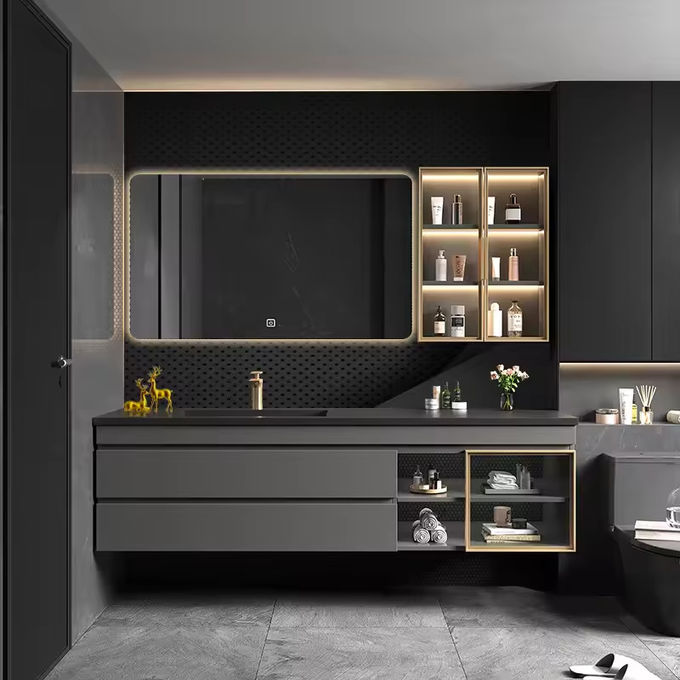 Duvara monte modern banyo dolapları 54 inç gardırop makyaj 0
