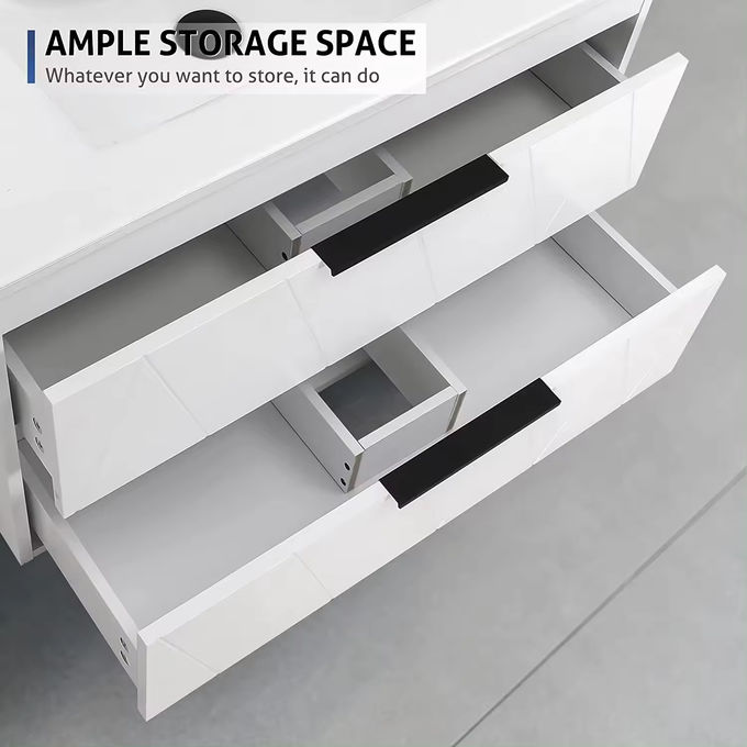 Özel Beyaz Yüzen Banyo Lavabo Vanity Birimi 500mm 1